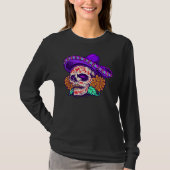 Adorables Day of the Dead Skull Paars Pet T-shirt (Voorkant)