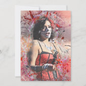 Adorables Day of the Dead Woman at Parade Card Aankondiging (Voorkant)