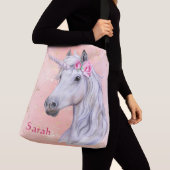 Adorables Fantasy Unicorn Head Custom Crossbody Tas (Dichtbij)
