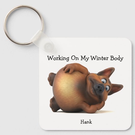 Adorables Funny Fat Puppy Custom Sleutelhanger (Voorkant)