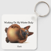 Adorables Funny Fat Puppy Custom Sleutelhanger (Achterkant)