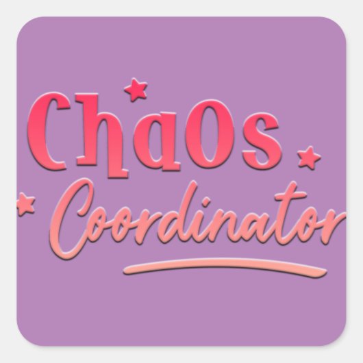 Adorables Funny Kinder Chaos-coördinator Vierkante Sticker (Voorkant)