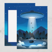 Adorables Funny UFO Abduction Bedankkaart (Voorkant / Achterkant)