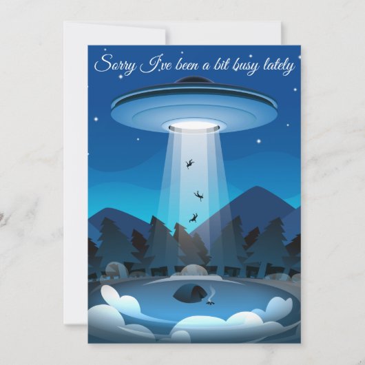 Adorables Funny UFO Abduction Card Bedankkaart (Voorkant)