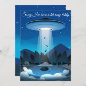 Adorables Funny UFO Abduction Card Bedankkaart (Voorkant / Achterkant)