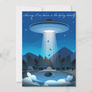 Adorables Funny UFO Abduction Card Bedankkaart