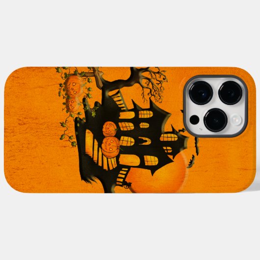 Adorables Halloween Haunted House Sinaasappel Case-Mate iPhone Case (Achterkant (horizontaal))