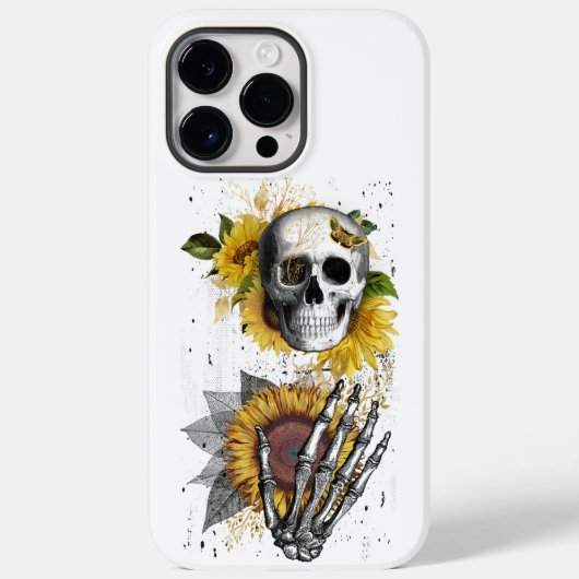 Adorables Halloween Skull en Sunflower Case-Mate iPhone Case (Achterkant)