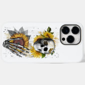 Adorables Halloween Skull en Sunflower Case-Mate iPhone Case (Achterkant (horizontaal))