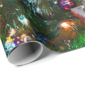 Adorables kerstegel op een boom cadeaupapier (Rol Hoek)