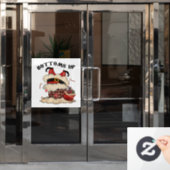 Adorables kerstflessen in Santa Raamsticker (Kantoordeur)