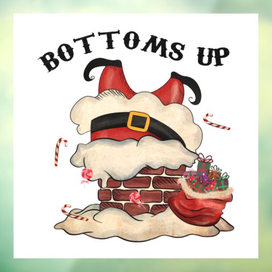 Adorables kerstflessen in Santa Raamsticker (Vel 3)