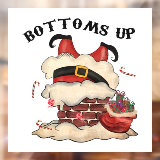 Adorables kerstflessen in Santa Raamsticker (Vel 2)