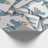 Adorables Kerstmis [3D] Blue Deer Cadeaupapier (Hoek)