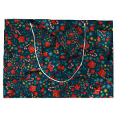 Adorables kerstmis [3D] Poinsettias & snoeprietten Groot Cadeauzakje (Achterkant)