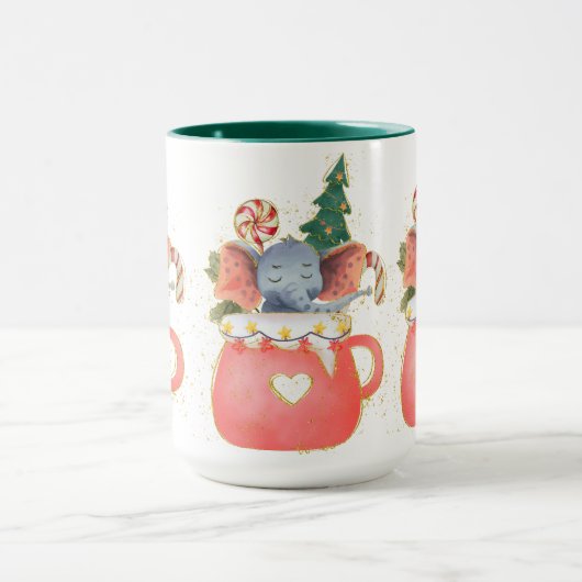 Adorables Kerstmis charming Elephant Mok (Midden)