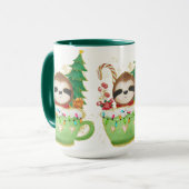 Adorables Kerstmis Darling Sloth Mok (Voorkant links)