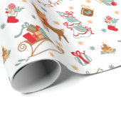 Adorables Kerstmis Deer Cadeaupapier (Rol Hoek)