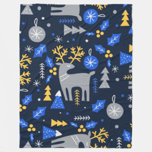 Adorables Kerstmis Scandinavian Style Blue Fleece Deken