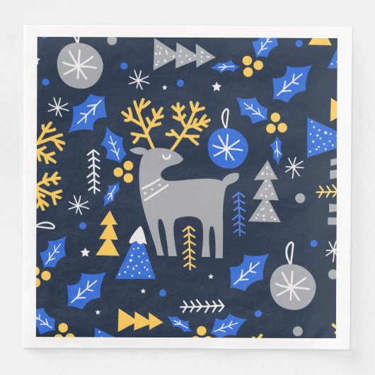 Adorables Kerstmis Scandinavian Style Blue Servet (Voorkant)