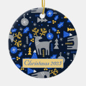 Adorables kerstScandinavian Style Blue Keramisch Ornament (Voorkant)