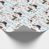 Adorables kerstsneeuwMannen Cadeaupapier (Hoek)