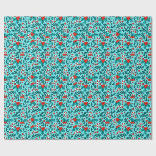 Adorables-kerstsnoeprietjes en kersen cadeaupapier (Vlak)