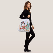 Adorables kerstsnowman Bunnies and Tree Crossbody Tas (Op model)