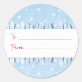 Adorables kerstsnowy Scene Gift Label Stickers (Voorkant)
