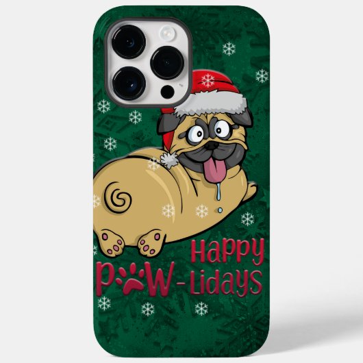 Adorables kersttasje pug in sneeuw Case-Mate iPhone case (Achterkant)