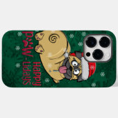 Adorables kersttasje pug in sneeuw Case-Mate iPhone case (Achterkant (horizontaal))