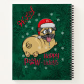 Adorables kersttasje pug in sneeuw notitieboek (Achterkant)