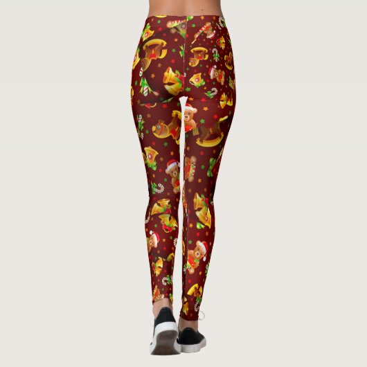 Adorables kerstteddyberen en speelgoed [3D] Yoga Leggings (Achterkant)