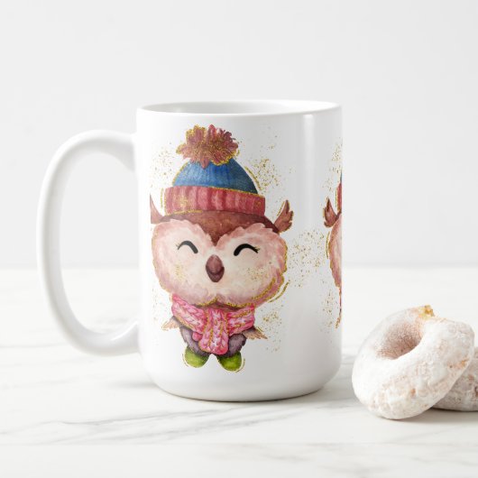 Adorables KerstWinter Owl Koffiemok (Met donut)