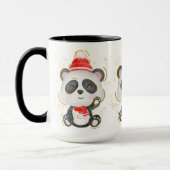 Adorables Kerstwinter Panda Coffee Mok (Links)