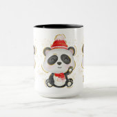 Adorables Kerstwinter Panda Coffee Mok (Midden)