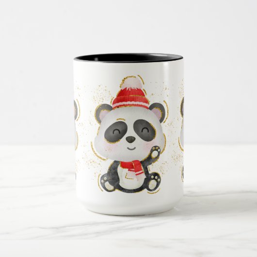 Adorables Kerstwinter Panda Coffee Mok (Midden)