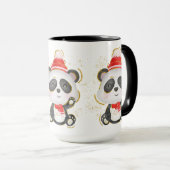 Adorables Kerstwinter Panda Coffee Mok (Voorkant rechts)