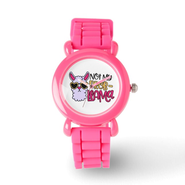 Adorables Lama Love Not My Probllama Paars Horloge (Voorkant)