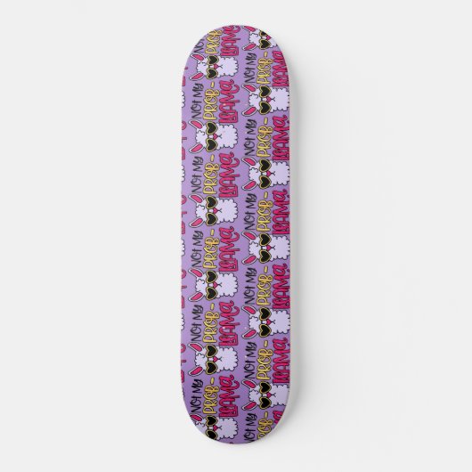 Adorables Lama Love Not My Probllama Paars Persoonlijk Skateboard (Voorkant)