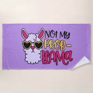 Adorables Lama Love Not My Probllama Paars Strandlaken