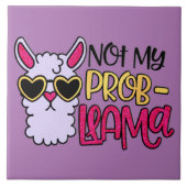 Adorables Lama Love Not My Probllama Paars Tegeltje (Voorkant)