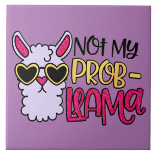 Adorables Lama Love Not My Probllama Paars Tegeltje