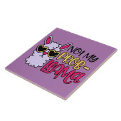 Adorables Lama Love Not My Probllama Paars Tegeltje (Zijkant)