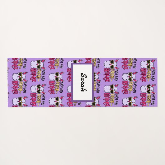 Adorables Lama Love Not My Probllama Paars Yogamat (Achterkant (horizontaal))