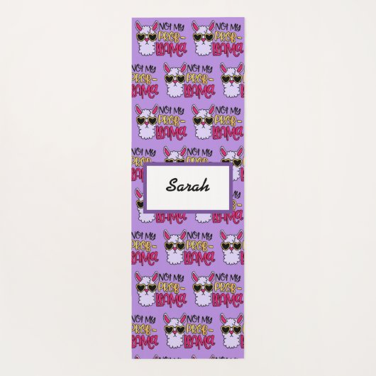 Adorables Lama Love Not My Probllama Paars Yogamat (Achterkant)