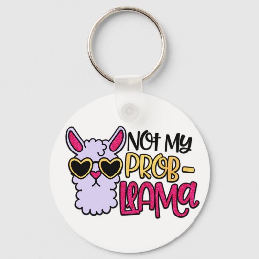 Adorables Liama Love Not My Probllama Sleutelhanger (Voorkant)