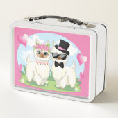 Adorables Llama Love Cute Llama Couple Pink (Achterkant)