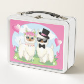 Adorables Llama Love Cute Llama Couple Pink (Voorkant)