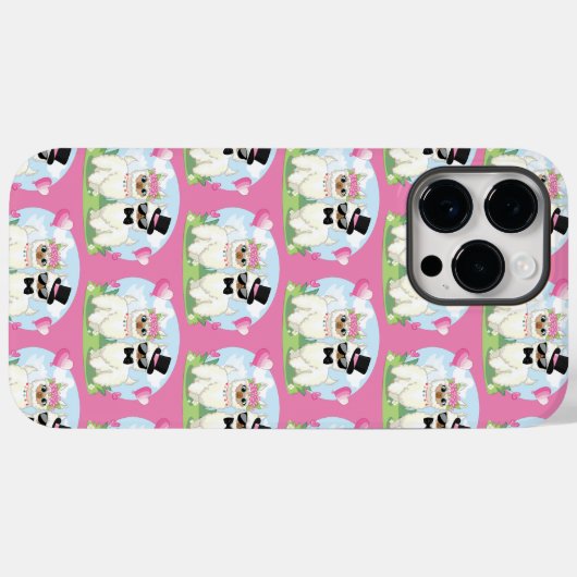 Adorables Llama Love Cute Llama Couple Pink Case-Mate iPhone Case (Achterkant (horizontaal))